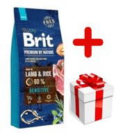 BRIT Premium By Nature Sensitive Lamb 15kg + niespodzianka dla psa GRATIS!