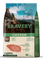 Bravery Grain Free Puppy Medium Large Chicken 12kg/Opakowanie uszkodzone (3605,4715,5285) !!! 