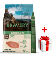 Bravery Grain Free Puppy Medium Large Chicken 12kg + niespodzianka dla psa GRATIS!