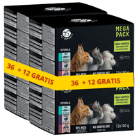 PetRepublic karma mokra dla kota po sterylizacji kawałki w delikatnym sosie MIX 3 smaków 48x100g
