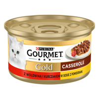 Purina Gourmet Gold z wołowiną i kurczakiem w sosie z pomidorami 85g