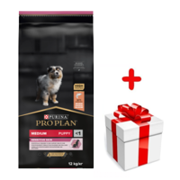 Purina Pro Plan Medium Puppy Sensitive Optiderma, łosoś i ryż 12kg   + niespodzianka dla psa GRATIS!