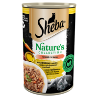 SHEBA puszka 400 g Nature's Collection – mokra pełnoporcjowa karma dla dorosłych kotów, koktajl drobiowy z wątróbką i olejem z ryb z przybraniem z marchewki, w sosie