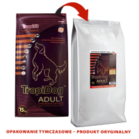 TROPIDOG Super Premium adult medium & large breed kurczak i łosoś 15kg