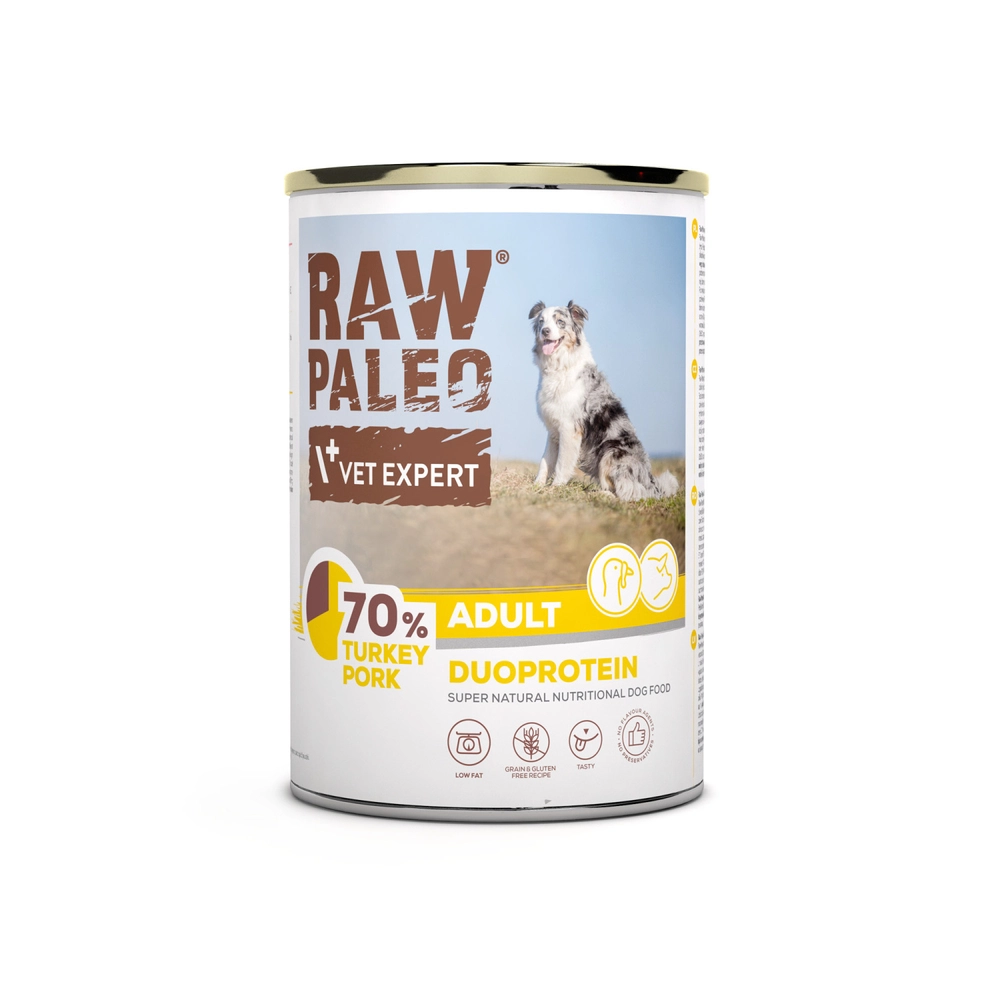 Vetexpert Raw Paleo Adult Turkey&Pork 400g - indyk z wieprzowiną puszka