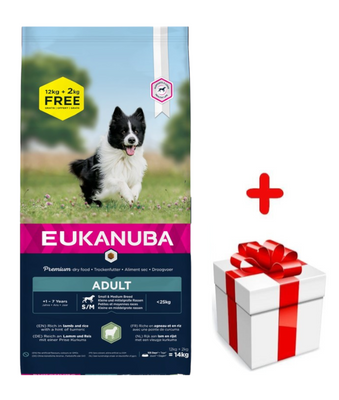 EUKANUBA Adult Small&Medium Breed Rich In Lamb & Rice 12kg + 2kg ...