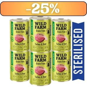 WILD FARM Premium Grain Free Turkey and Veal 6x400g  - bezzbożowa karma dla kota sterylizowanego