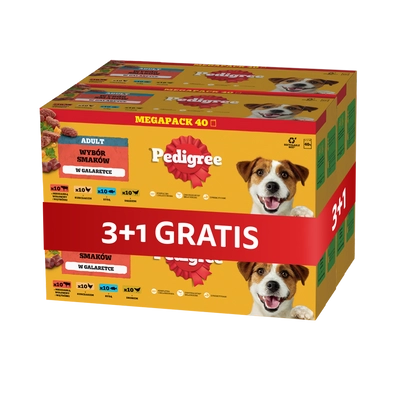 PEDIGREE Adult Mix Smaków w Galaretce 120+40 GRATIS