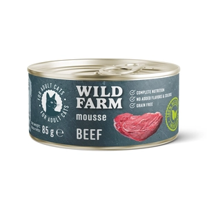 WILD FARM Mousse Beef 85g - bezzbożowy mus dla kota
