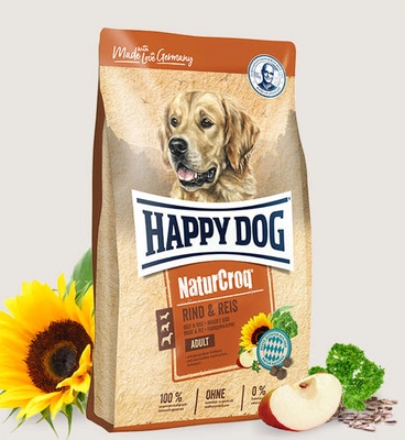 HAPPY DOG Natur- Croq wołowina i ryż 15kg/Opakowanie uszkodzone (6778) !!! 