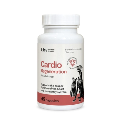 Lab-v Cardio Regeneration – Wsparcie prawidłowego funkcjonowania pracy serca i układu krążenia dla psów i kotów 45 kapsułek