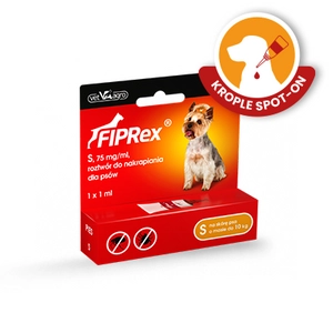 Fiprex S, 75 mg/ml, roztwór do nakrapiania dla psów