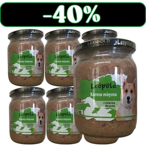 Leopold Karma mięsna z cielęciną dla psów 6x500g (Słoik)