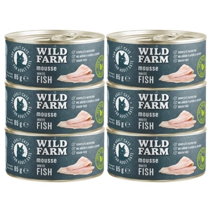 WILD FARM Mousse White Fish 6x85g - bezzbożowy mus dla kota