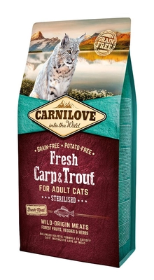 Carnilove Fresh Carp Trout Adult Cat 6 kg/Opakowanie uszkodzone (1976) !!! 