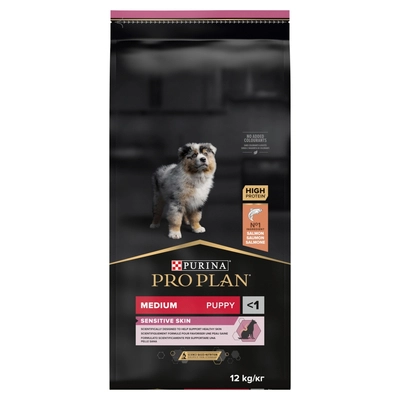 PRO PLAN Sensitive Skin Puppy Karma dla szczeniąt bogata w łososia 12kg/Opakowanie uszkodzone (2375) !!! 