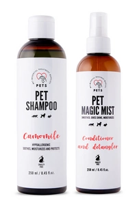 PET Shampoo Camomile_Szampon Rumiankowy 250ml Hypoallergenic + Pet Magic Mist - Magiczna Mgiełka do Sierści 250ml Łatwe rozczesywanie i odżywiona sierść