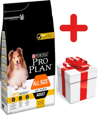 Purina Pro Plan Adult Light Optiweight Sterilised, kurczak i ryż 14kg + NIESPODZIANKA DLA PSA GRATIS