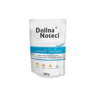 Dolina Noteci PREMIUM dla psów małych ras JUNIOR bogata w żołądki jagnięce saszetka 100g