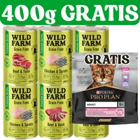 WILD FARM Premium Grain Free Mix Smaków 6x400g - bezzbożowa karma dla kota