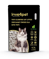 Cat Sand Love4pet Żwirek zbrylający dla kota tofu 2,5kg 4,3L /Opakowanie uszkodzone (2311) !!! 