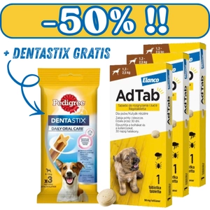 ELANCO 3xAdTab 56mg tabletki na pchły i kleszcze dla psów 1,3-2,5 kg