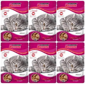 SUPER BENEK Adult Saszetka dla kota z kawałkami wołowiny 24x100g