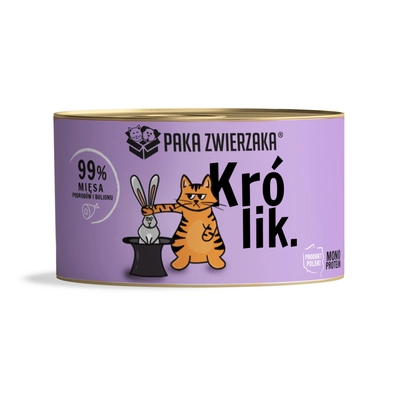 Paka Zwierzaka- karma mokra dla kota królik  5x200g+1szt GRATIS !!! 