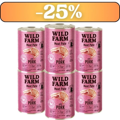 WILD FARM Pate with Pork 6x400g - bezglutenowa karma dla kota