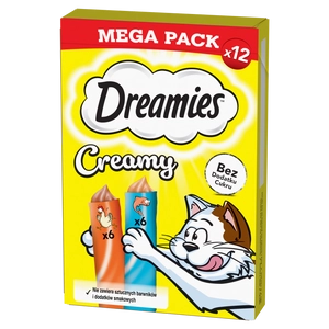 DREAMIES Creamy z kurczakiem i z łososiem 12x10g