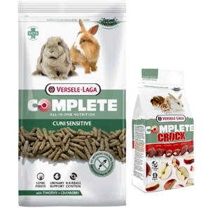 VERSELE-LAGA Cuni Sensitive Complete 1,75kg - pokarm dla królików +VERSELE LAGA Crock Complete Apple - przysmak z jabłkiem dla królików i gryzoni 50g