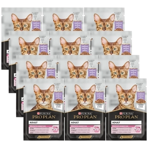 PRO PLAN Nutrisavour Delicate Karma dla kotów delikatne kawałki z indykiem w sosie 12x85g