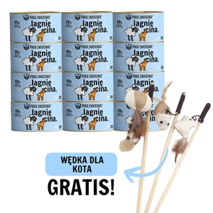 Paka Zwierzaka- karma mokra dla kota jagnięcina 12x200g + WĘDKA DLA KOTA GRATIS !!!