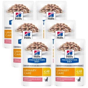 HILL'S PD Prescription Diet Feline c/d Salmon 6x85g saszetka
