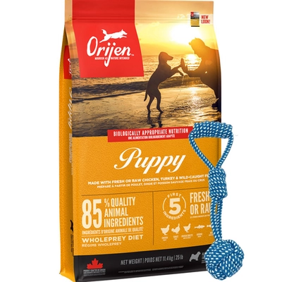 ORIJEN Dog Puppy 11,4kg + szarpak 35cm