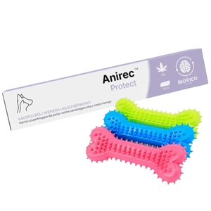 BIOVICO Anirec Protect 15ml pasta CBD olej konopny dla psa i kota 15ml + NUXIE Zabawka gumowa dla psa - gryzak kość 14cm GRATIS!!