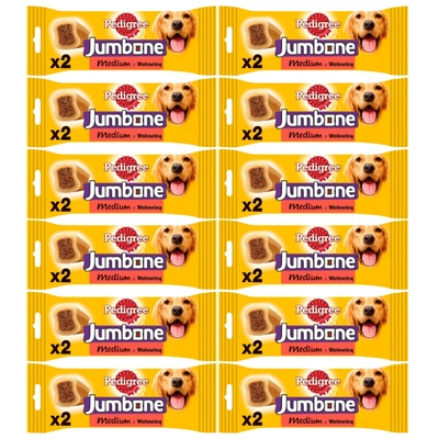 PEDIGREE® Jumbone™ 12x180g – przysmak dla dorosłych psów, o smaku wołowiny i drobiu