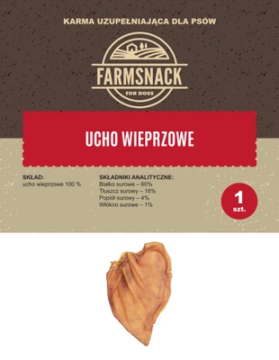 FarmSnack Ucho Wieprzowe 1szt