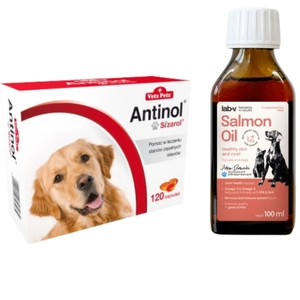 BIOVICO ANTINOL SIZAROL PIES 120 tabletek NA STAWY + Lab-V Olej z Łososia 100% Dla Psa i Kota w Każdym Wieku 100ml Tłoczony Na Zimno GRATIS !!!
