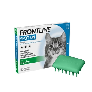 Frontline Spot On Kot dla kotów 3 x 0.5 ml + Szczotka do wyczesywania kota GRATIS!