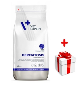 VETEXPERT Dog Dermatosis Rabbit&Potato 12kg + niespodzianka dla psa GRATIS!