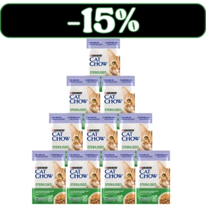 CAT CHOW Sterilised Karma dla kotów z jagnięciną i zieloną fasolką w sosie 10x85g