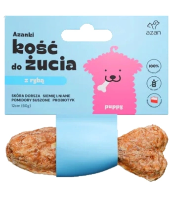 AZANKI Kość do żucia z dorszem dla szczeniaka - rybka 12cm