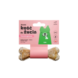 AZANKI Azanki Kość do żucia S/M 12 cm ze skóry jelenia z owcą i jagodami goji