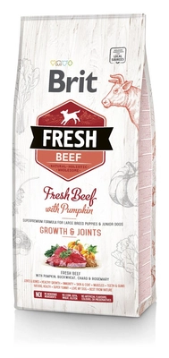 Brit Fresh Beef & Pumpkin Puppy Large Growth & Joints 12kg  /Opakowanie uszkodzone (6399) !!!