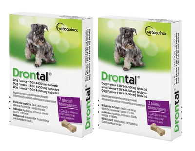 VETOQUINOL Drontal - Dog Flavour Tabletki Dla Psów 2x2tabl. (kostki)