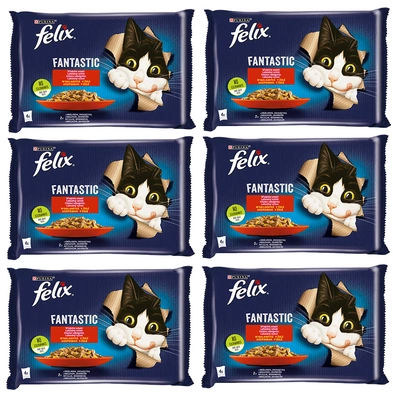 FELIX Wiejskie Smaki w galaretce z królikiem i jagnięciną 12x(4x85g)