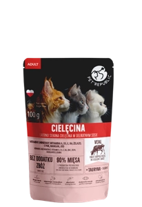 PetRepublic drobno siekane kawałki w delikatnym sosie cielęcina 100g dla kota