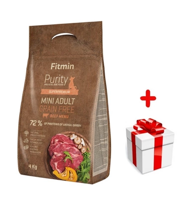 FITMIN Purity Mini Adult Grainfree Beef 4kg + niespodzianka dla psa GRATIS!