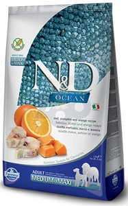 FARMINA N&D Ocean canine COD, PUMPKIN & ORANGE ADULT MEDIUM & MAXI 12kg